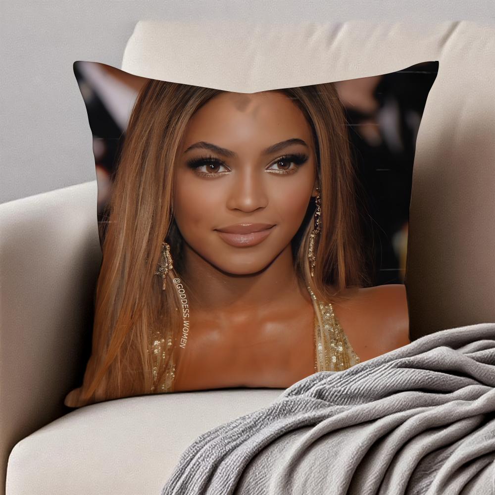 SINGER BBeyoncé Giselle Knowles Cushion Cover Pillowcase Antidustmite Invisible Zipper Short Plush Sofa Cushion