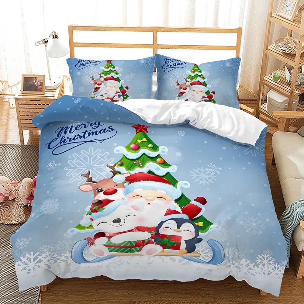 Merry Christmas Duvet Cover Christmas Graffiti Bedding Set Happy New Year Quilt Cover Holiday Gifts Bedroom Decoration