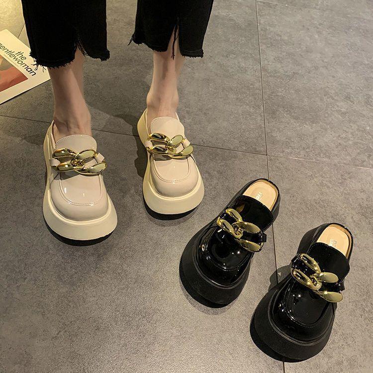 Baotou half slippers women's spring and summer outer wear 2025 new fashionable versatile thick bottom ins trendy cool feet small slippers