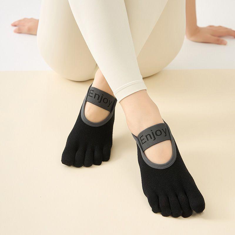 

New Arrival Professional Non Slip Women s Yoga Socks Toe Socks Summer Ultra-Thin Invisible Ankle Socks Finger Early Education Training Room Socks Black