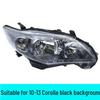 Toyota Corolla (2010-2013) Headlight Assembly: Black/White Base