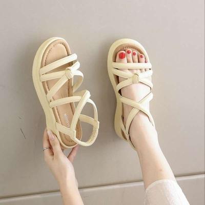 Casual Sandals Women's 2025 New Summer Wear Thick Sole Not Tired Feet with Skirt Temperament Versatile Roman Beach Shoes