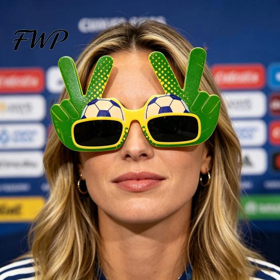 Decorative Party Eyewear Football Theme Sunglasses, Lightweight Events Glasses, Funny Peace Gesture Comfortable Shades Stadium Sunglasses for