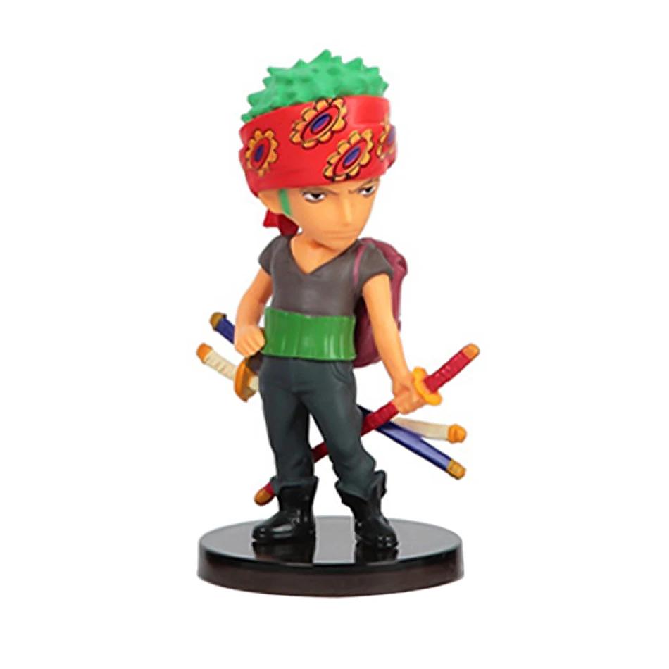 6ks Anime One Piece Periferie Postava Luffy Solon Ručně vyrobený PVC Model Roztomilá Ozdoba Dětská Hračka Dárek k Narozeninám Vánocům
