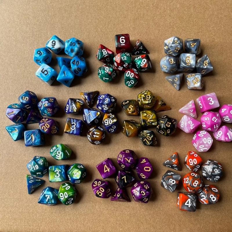 70 Stück 10 Farben Polyedrische Würfel Acryl Mehrseitige Würfel Rollenspiel Würfel für Tabletop Spieler Einfach zu bedienen