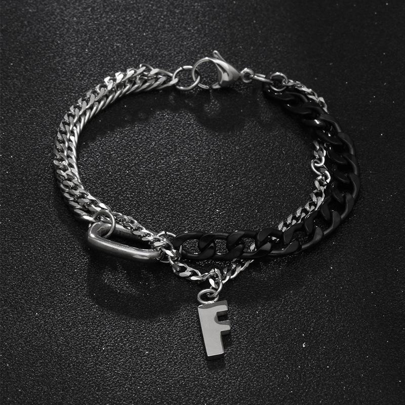 

Оригинальный простой дизайн, нейтральный снимок, двухслойный браслет из титановой стали для пар