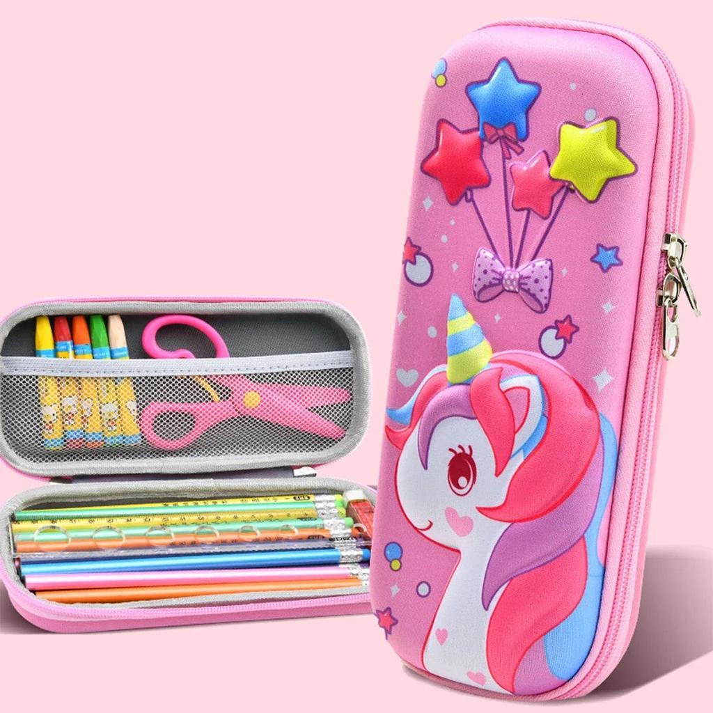 Cartoon 3D Pencil Case Kawaii Large Capacity Waterproof Pen Bag Stationery Storage Box for School Supplies