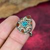 Blue Turquoise & Coral Solid Sterling Silver Nepali Ring, Handmade Gemstone Ring Jewelry, Gifts For Mother Brand New Adjustable Ring