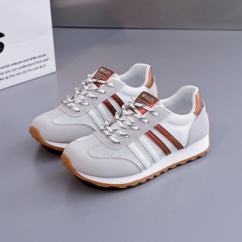2025 summer new casual shoes fashionable versatile travel running shoes breathable cloth lightweight lace-up women's shoes 286