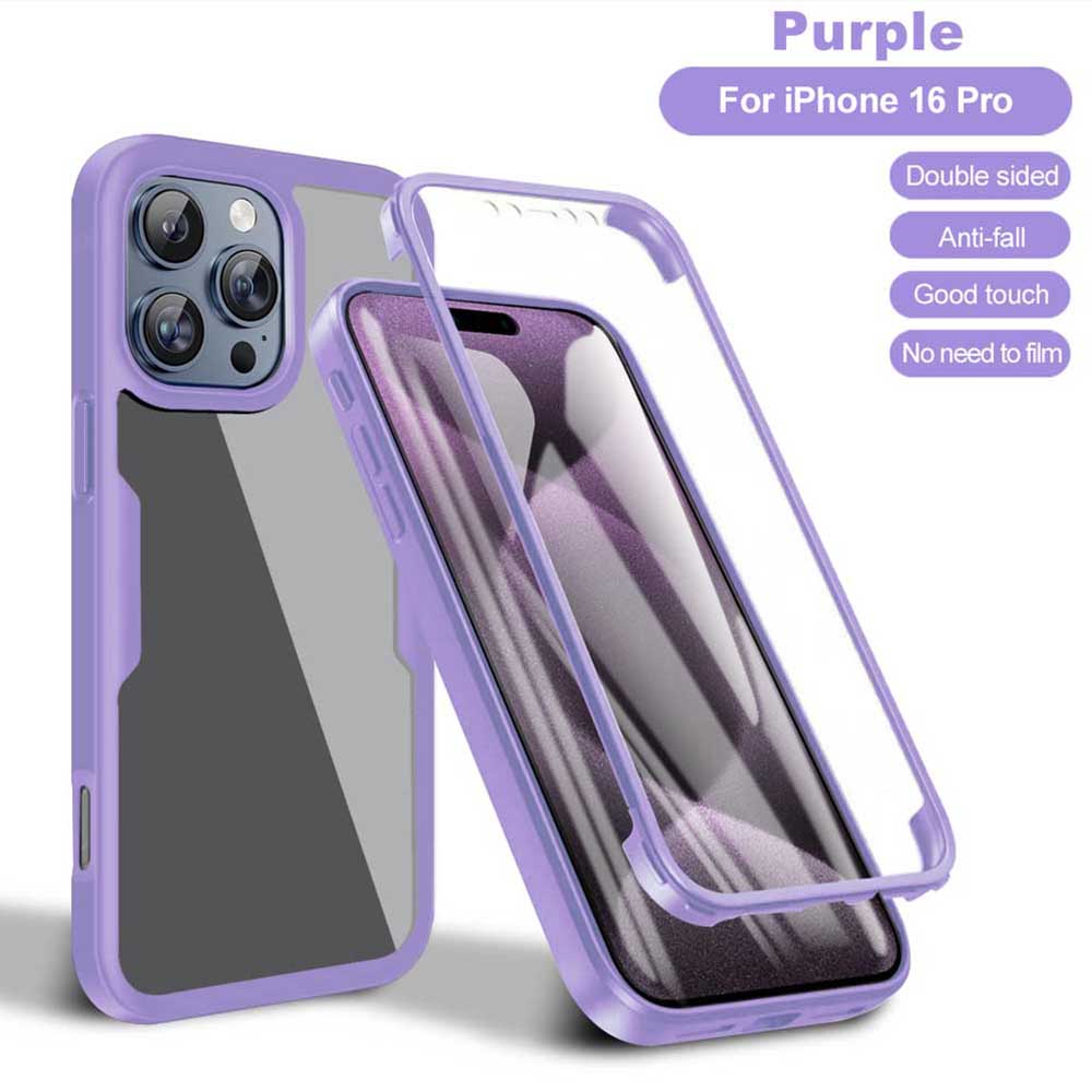 For iPhone 16 Pro Max 360 Full Body Screen Protector Transparent Case For iPhone 16 Pro 16E 16Plus Phone Cover