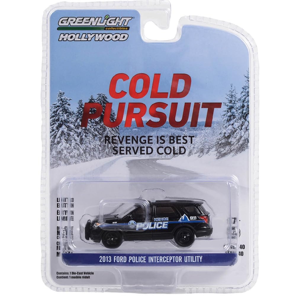 GREENLIGHT 1/64 Scale Hollywood Series 40-2013 Ford Police Interceptor Utility - Snow Royal зелёный
