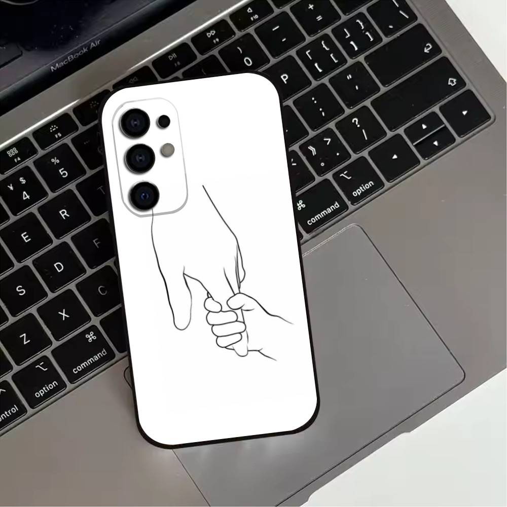 Baby Mom Dad Family Hand Phone Case For Samsung S25,S24,S21,S22,S23,S30,Ultra,S20,Plus,Fe,Lite,Note,10,Black Cover