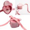 Cute Heart Shaped Jewelry Container Love Inspired Velvety Jewelry Box with Bowknot Rings Collection Case for Women
