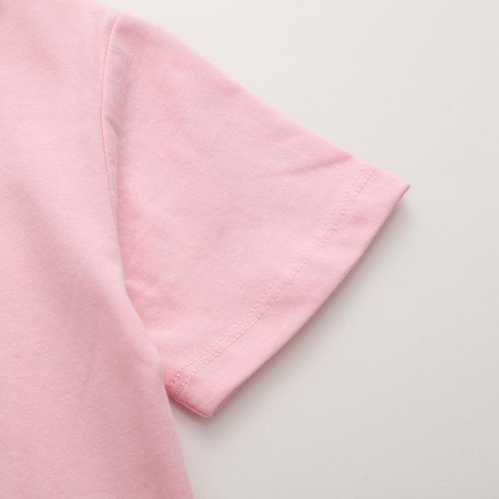 Unicorn Pattern Knit T-Shirts for Girls - European & American Style, Short-Sleeved, Perfect for Summer