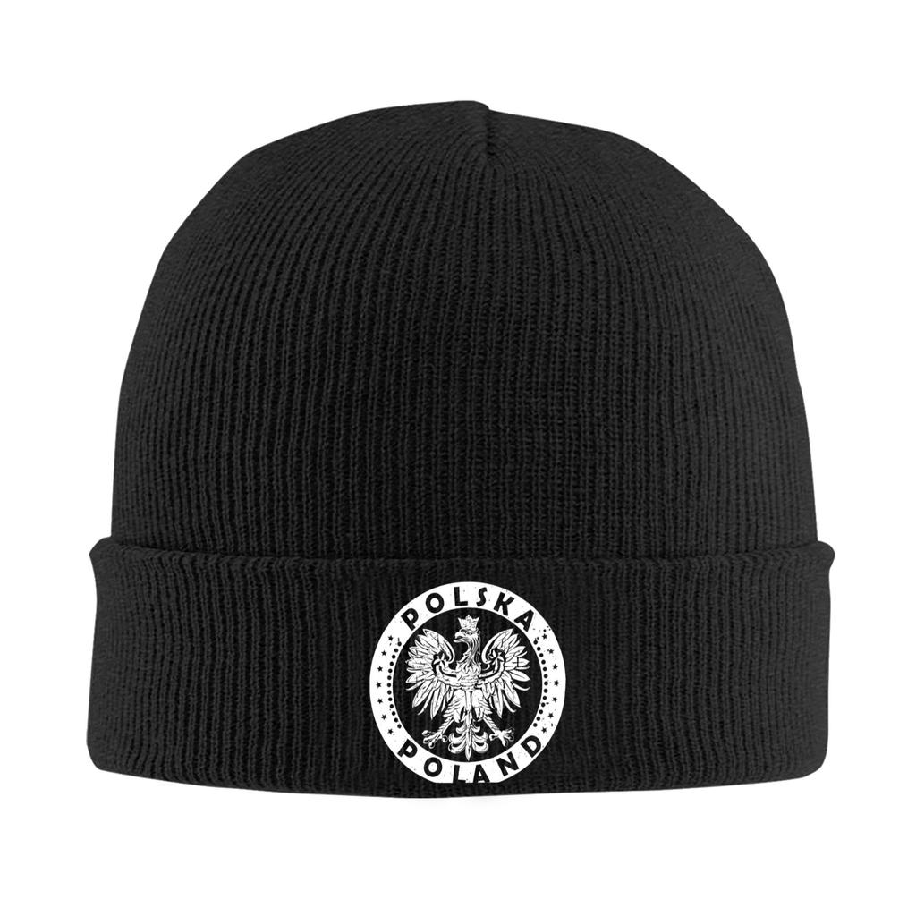Polska Vintage Poland Polish Flag Knit Hat Beanie Autumn Winter Hat Warm Acrylic Casual Polish Eagle Cap for Unisex Women Gifts