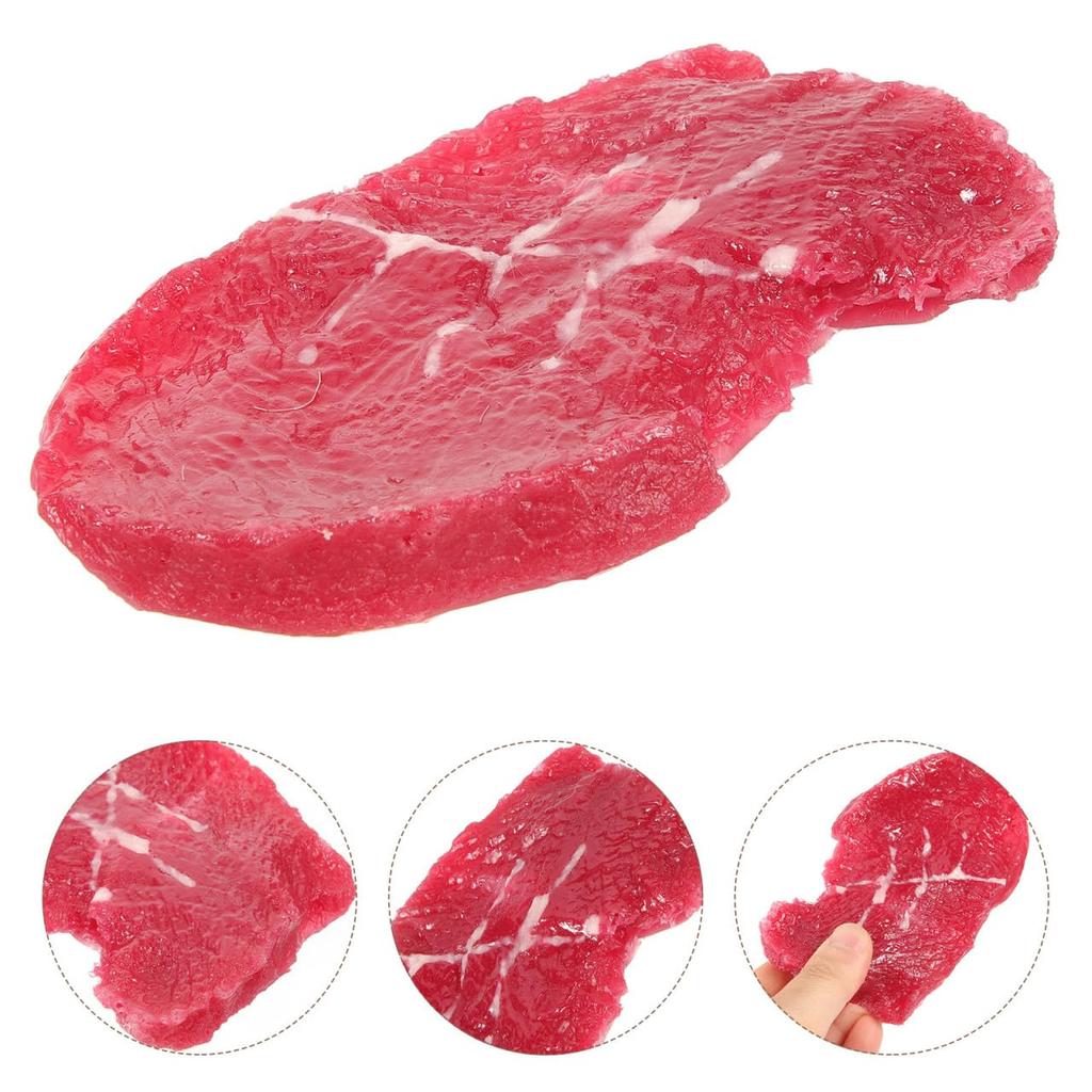 Angoily Sliced Beef Artificial Fake Beef Fresh Steak Lifelike Steak Simulation Meat Model Prop Realistic Food Ornament for Home Kitchen Party Display