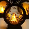 LED Pumpkin Lantern Light Retro Round Portable Horse Lantern Electronic Candle Light Party  Christmas Decoration Birthday gift