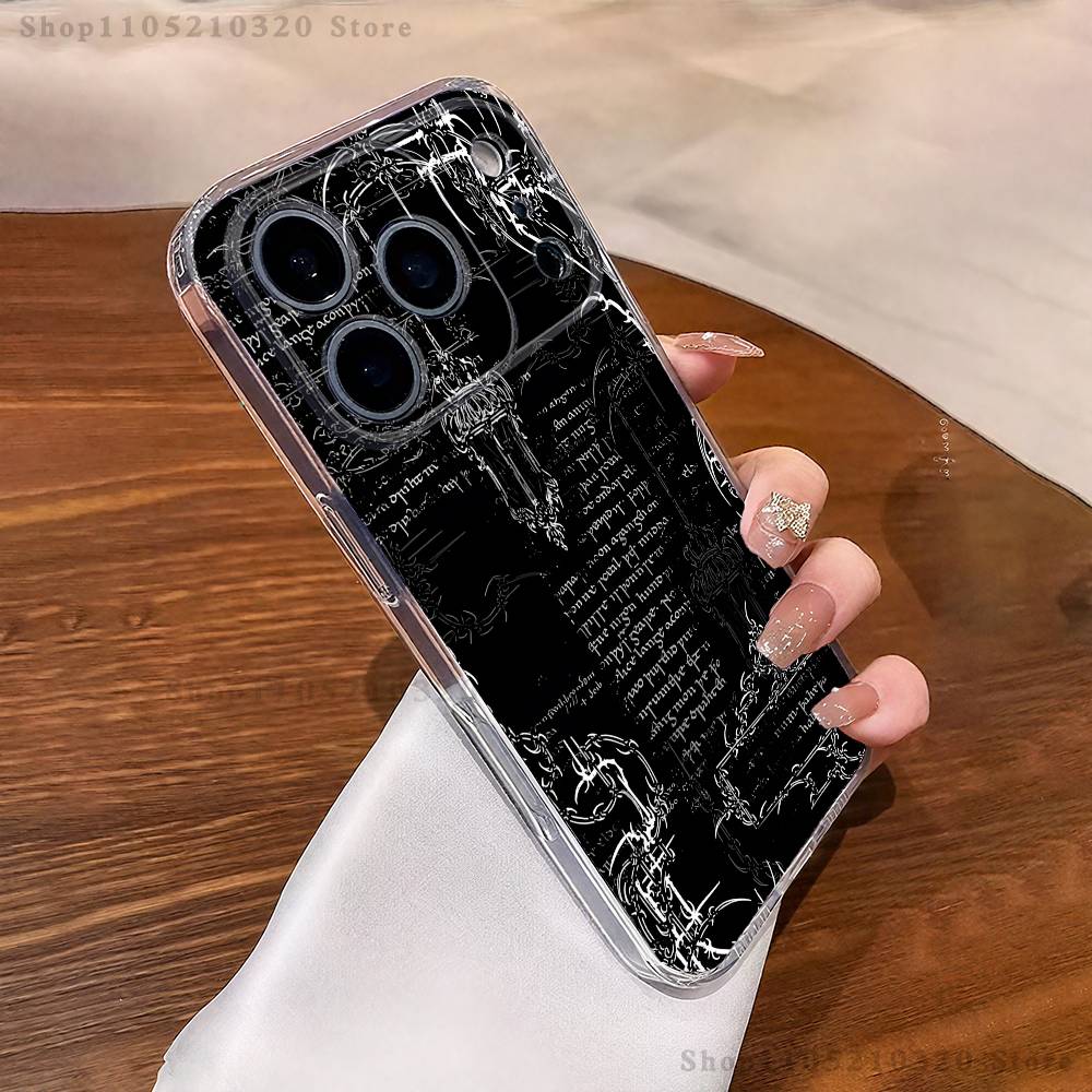 Gothic Cross Symbol Phone Case For iPhone 16,15,17,12,13,14,11 Max,Pro,Plus,X,XS,XR,SE4,E Mini Transparent Cover