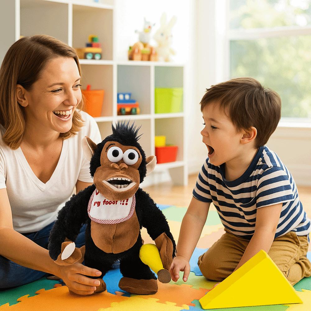Eating Banana Electric Moving Monkey Toy Fluffy Guarding Food Plush Toy Festival Party Decor