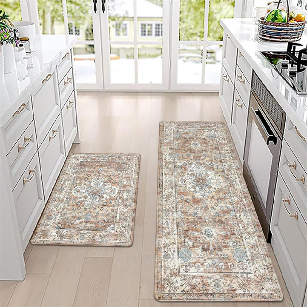Machinewasbaar Retro Boho Keukenmat Wasruimte Antislip Vloermat Lange Stripmat Hal Loper Deurmat Woonkamer Sofa Kleed 1pc-40X60CM