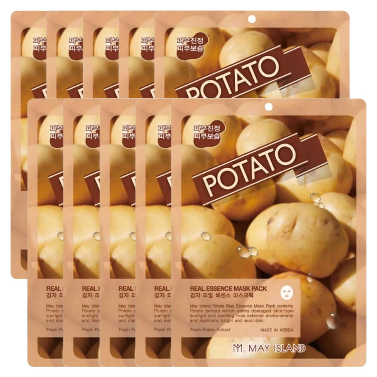 May Island Real Essence Mask Pack Potato Deep Hydrating Refreshing Sheet Mask 25ml*10ea
