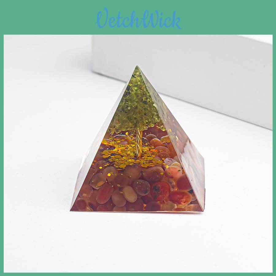 Natural Crystal Quartz Geometric Pyramid Decor For Home And Car Interior