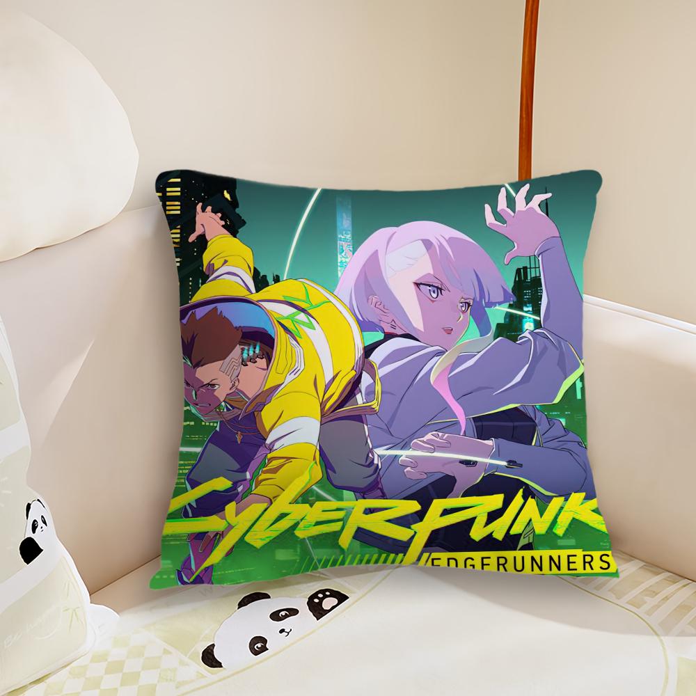 Anime C-CyberpunkS E-Edgerunners Povlak na polštář Potah na polštář na pohovku do obývacího pokoje Vhodný pro domácí dekoraci ložnice