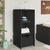 VidaXL Шкаф для хранения в саду Черный 50x55x115 см Полиротанг, шкаф для хранения на открытом воздухе, уличный шкаф, садовое хранилище 365547
