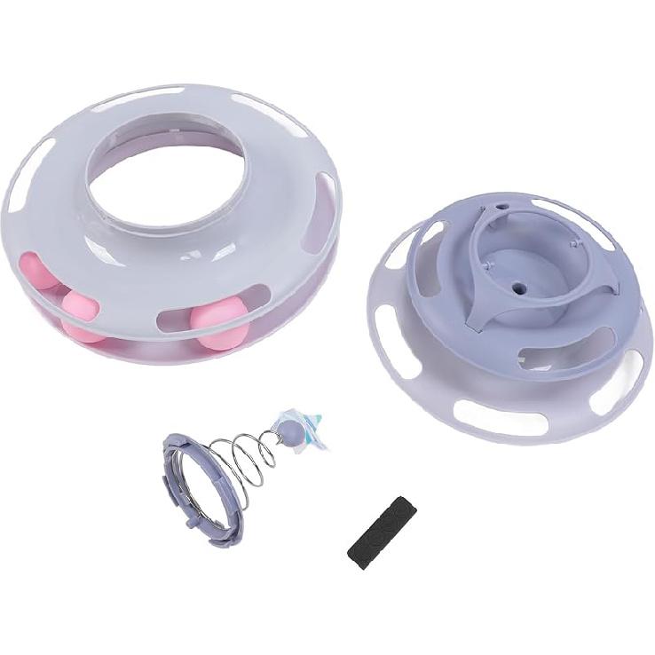 Cat Toy Ball Track, Cat Ball Tower Cat Tower for Indoor Cats Catnip Balls 4 Level Turntable Kitten Roller Toy Cat Circle Track Toy Cat Roller Toy for