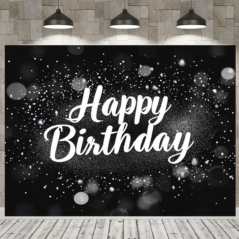 2D Bokeh Sparkle Happy Birthday Backdrop Photography Background Banner