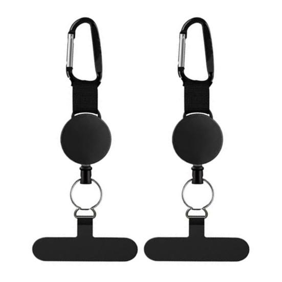 Anti-Theft Phone Tether Retractable Steel Line Cellphone Strap Universal Phone Lanyard with Locking Carabiner And Metal Tether Tab for Outdoor Hiking