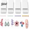 Handmade Jewelry Making Supplies 4Pcs Clay Gel Ball Roller Maker Tool, 2mm 3mm 4mm 5mm Bead Roller, Multi Groove Shaping Molds for DIY Earring, Flower