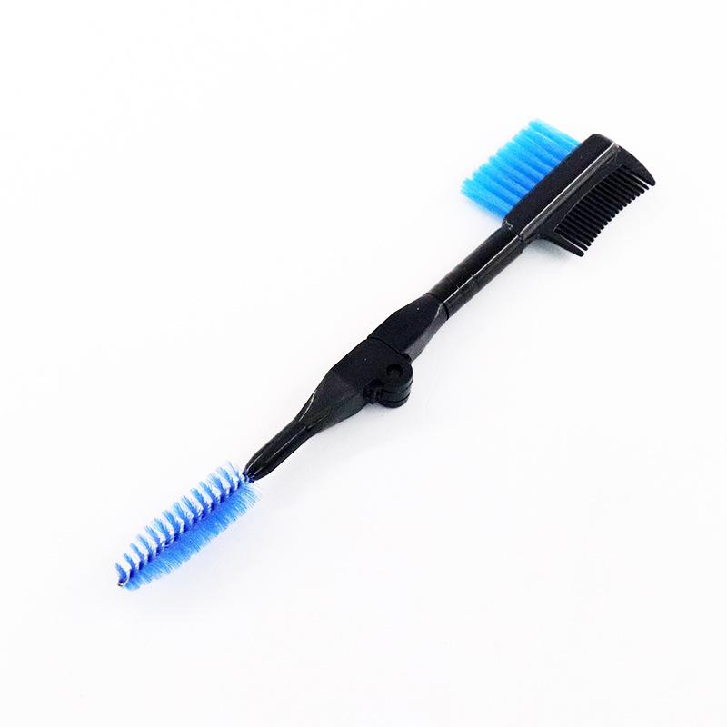 1 шт. Новая складная щеточка/расческа для ресниц, многоцветная пластиковая ручка, косметическая кисть синий