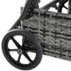 Garden Furniture Set, 3-Piece, Sun Lounger and Table, Polyrattan and Metal, Grey