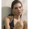 Yhpup Stainless Steel 18k Gold PVD Plated Flower Big Stud Earrings Arrivals Prevent Allergy Metal Statement Jewelry for Women