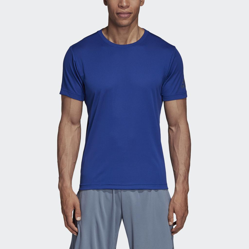 Adidas Solid Color Casual Round Neck Short Sleeve T-Shirt Men Tops Blue CX0222