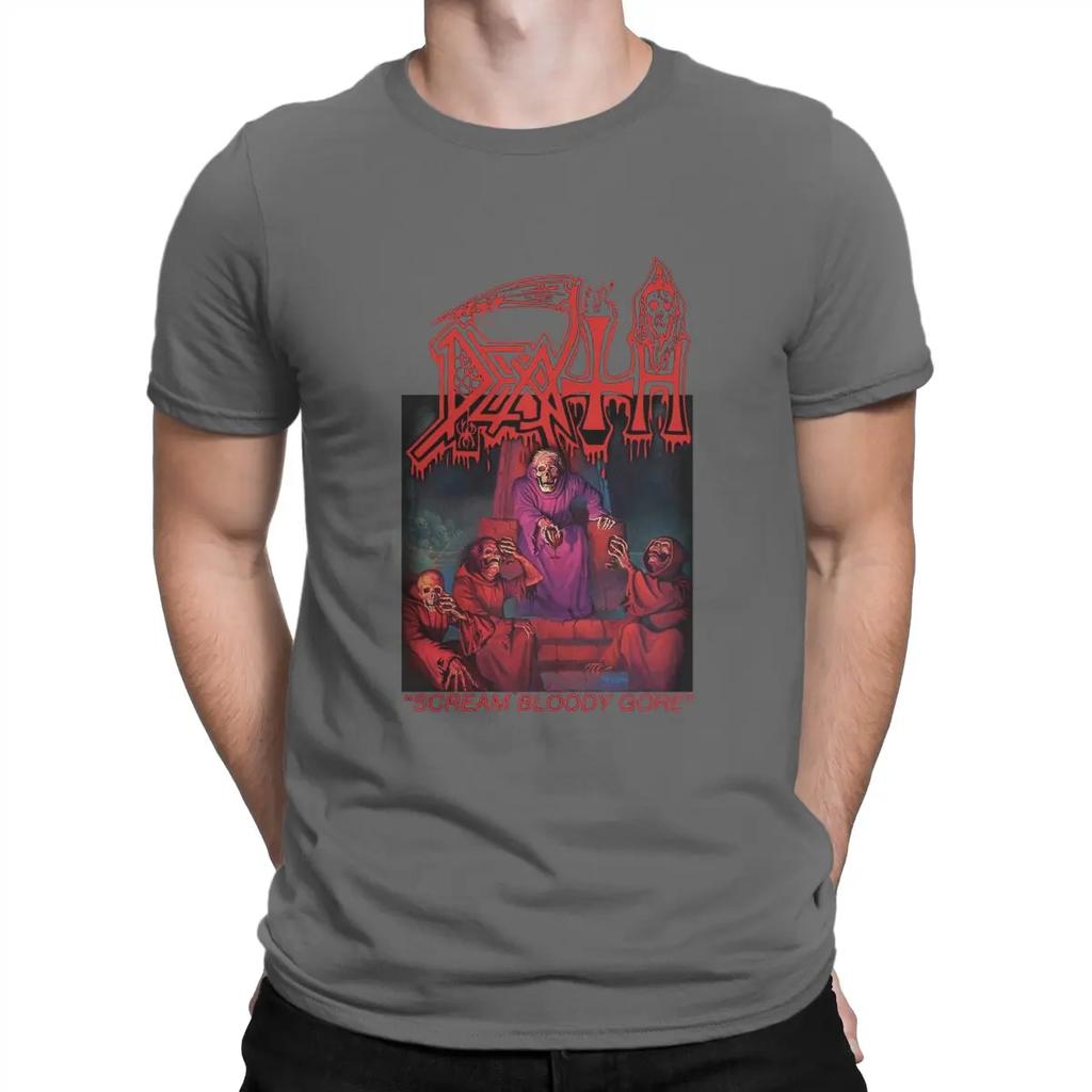Funny Death Scream Bloody Gore T-Shirt Round Neck 100% Cotton T Shirts Sabbath Short Sleeve Tee Shirt Gift Tops Unisex
