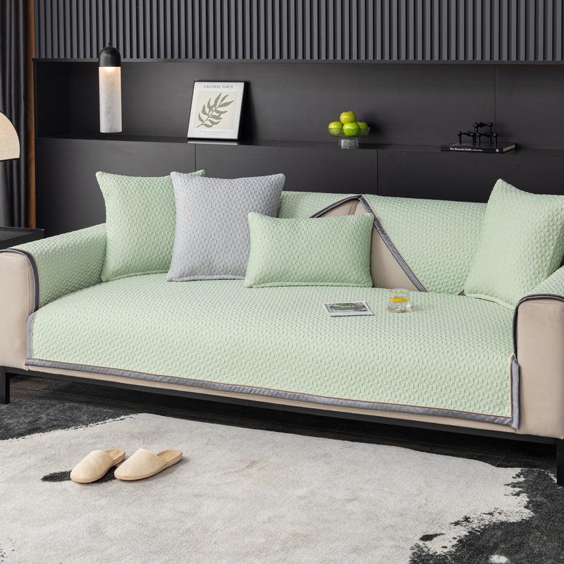 Cool Ice Silk Sofa Cushion Summer Summer Summer Mat Non-Slip Seat Cushions Summer Light Luxury Sofa Cover Cloth