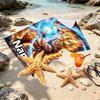Custom Name Personalized DRAGON BALL Print Beach Towel, for Trip Camping Beach Party Home Decor, Birthday Gift for Family & Friends