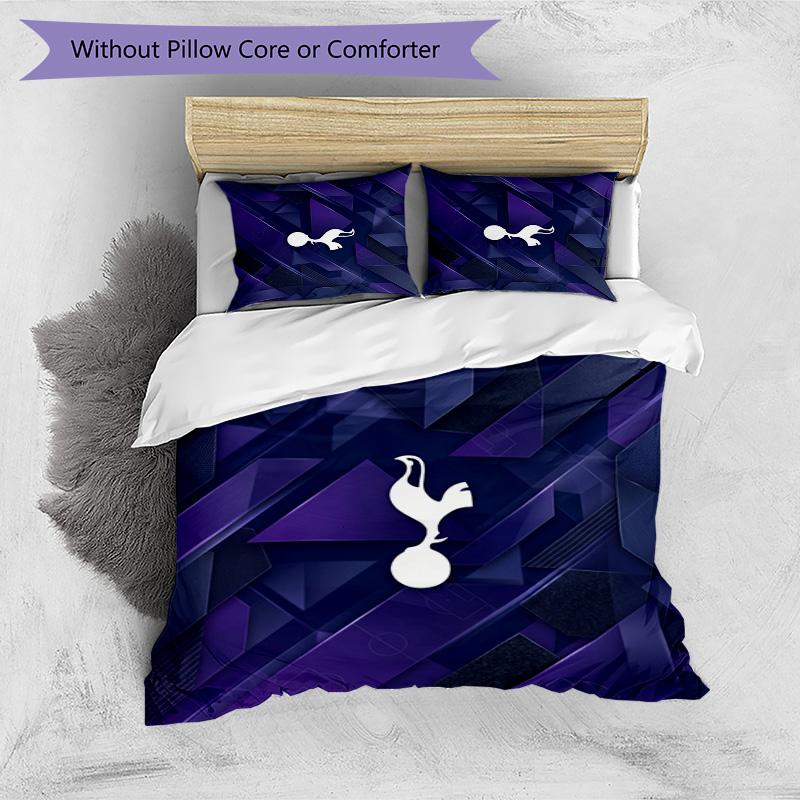 Set Lenzuola 3 Pezzi Stampato Tottenham Hotspur Morbido Delicato sulla Pelle Lavabile Copripiumino e Federe Set Tutte le Stagioni Camera da Letto