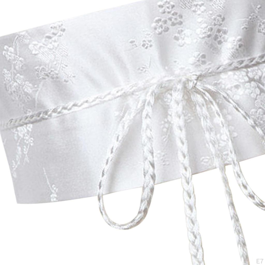 Chinesischer Damen-Satin-Taillengürtel Kimono-Gürtel Stickerei Breiter Blumenmuster-Taillenband für Damen