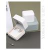 Simple Solid Color Ring Box White PU Leather Proposal Engagement Wedding Ring Box Holiday Gift Packaging Earring Storage Case