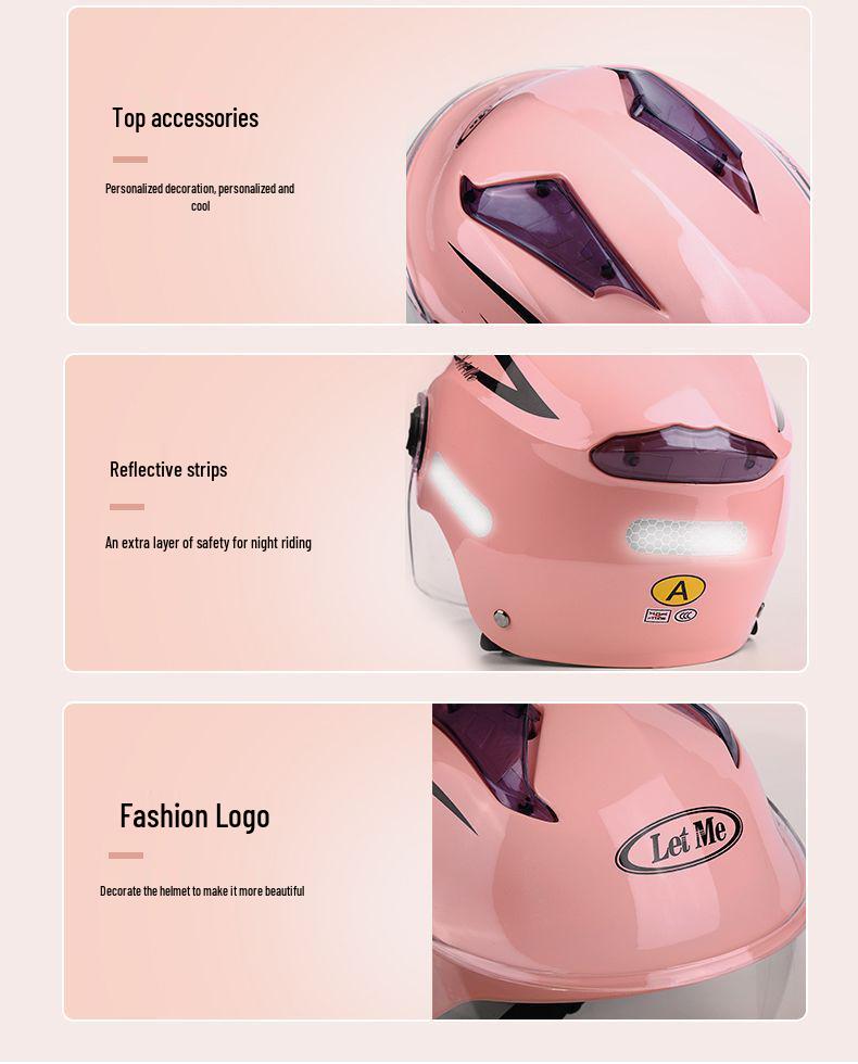 3C Certified Summer Motorcycle Helmet with UV Protection for Men & Women
