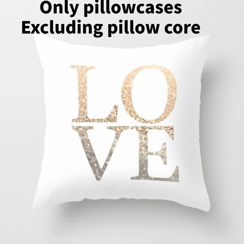 Modern Minimalist Cotton Cartoon Letter Cushion Cover Soft Peach Skin Plush Pillow Cover