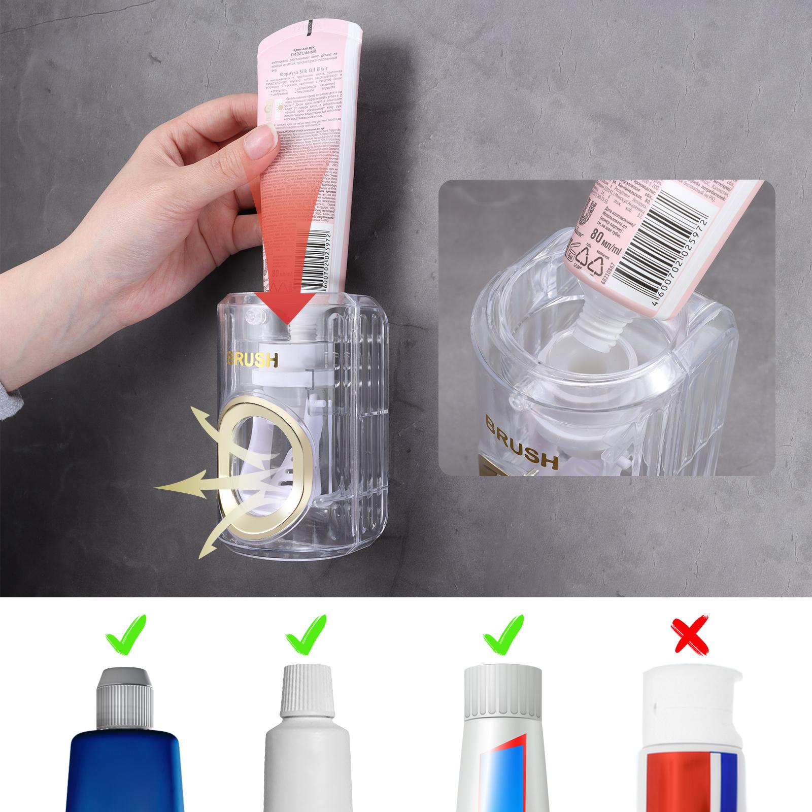 

2pcs Non-Punching Toothpaste Dispenser Luxury Toothbrush Holder Upgraded Toothbrush Rack Bathroom Green-2pcs