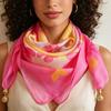 Bufanda de Mujer Patrón de Planta y Flor Hebilla Metálica Magnética Textura Suave Bufanda Protección Solar y del Viento Pañuelo para la Cabeza Accesorios de Playa y Viaje