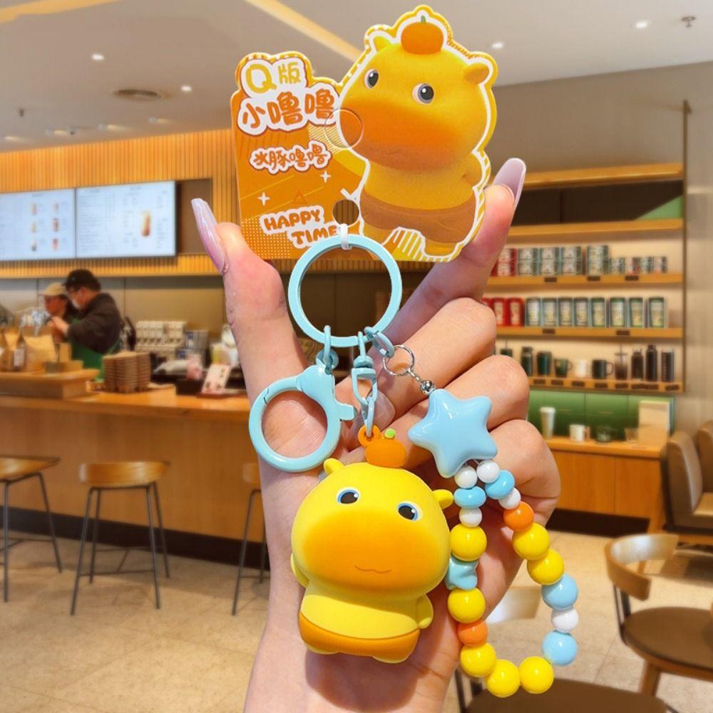 Bag Charm Lulu Doll Keychain Cute Expression Cartoon Phone Chain Creative Capybara Key Ring Kids