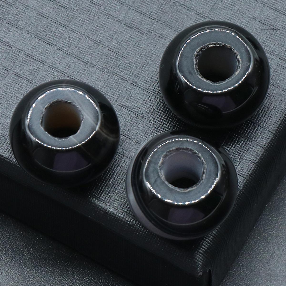 

Намистини з натурального каменю з великими отворами Круглий кристал Рожевий кварц Зелений авантюрин Розсипні намистини для виготовлення ювелірних виробів Намисто своїми руками Браслети Аксесуари 12x18 мм 3Pc/12x18mm-Black Agate