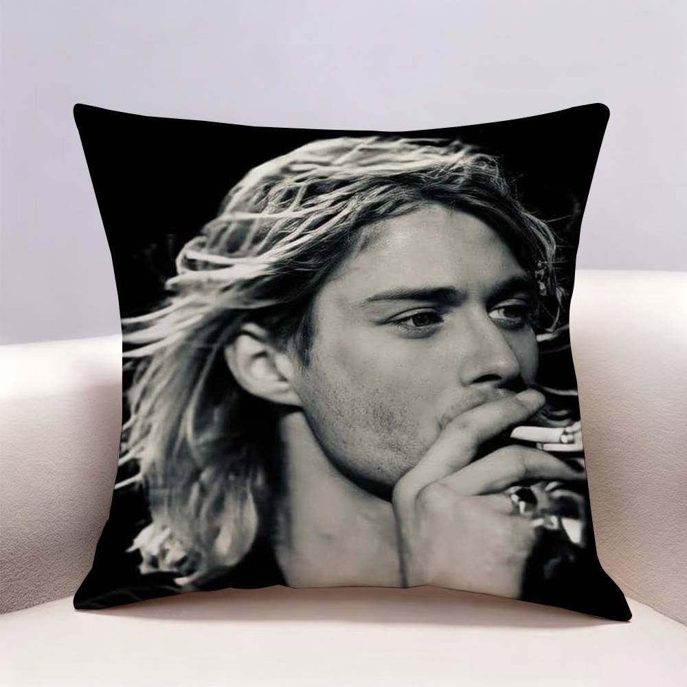 NNirvana Band Kurt Cobain Doublesided print Pillow Case for Sofa Living Room Home office Decor Protective Cover