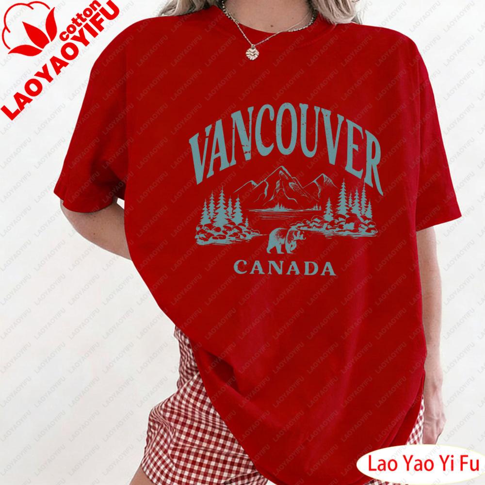Retro 90s Vancouver TShirt Vintage British Columbia Canada Souvenir Tee Cute Trendy Boho TShirt Oversized Beach Tops
